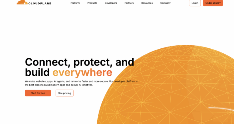 Tangkapan layar situs Cloudflare yang menjadi PSE lingkup privat di Indonesia.